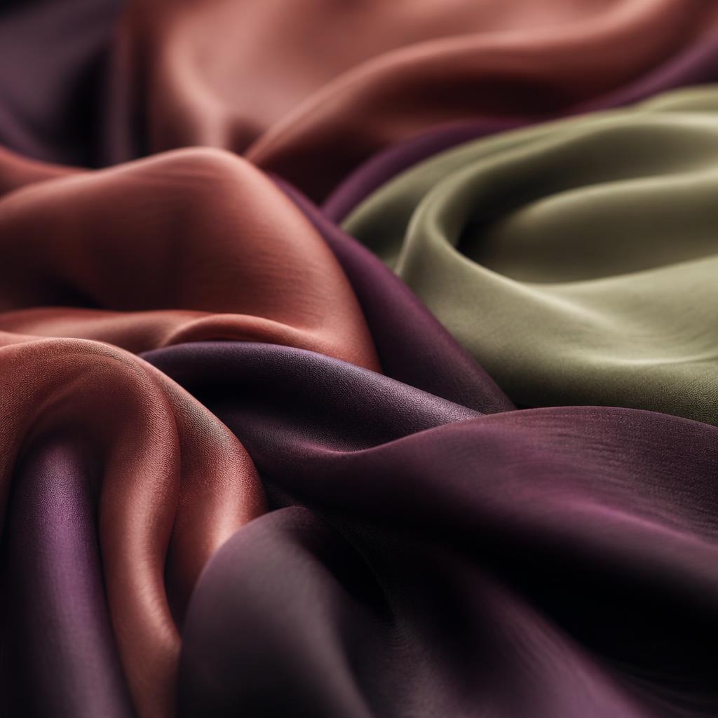 Soft folds of silk layered in plum, clay and sage, evoking the private, protected feel of Emmenia's encrypted health data